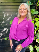 Load image into Gallery viewer, Wrap Blouse fuchsia
