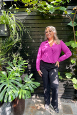 Load image into Gallery viewer, Wrap Blouse fuchsia
