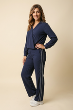 Load image into Gallery viewer, Wrap Blouse navy
