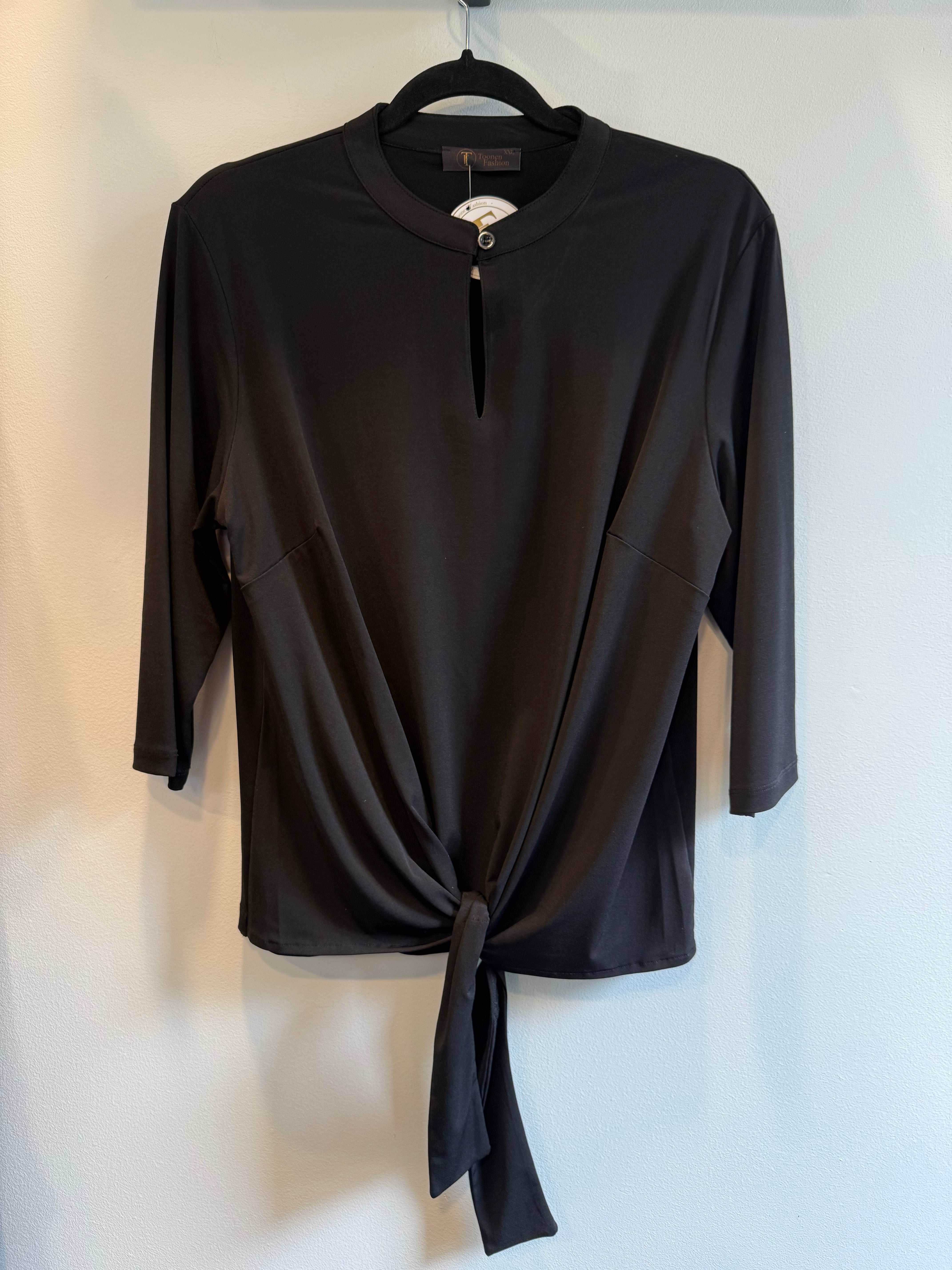 Top Charlie zwart 3/4 mouw