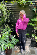 Load image into Gallery viewer, Wrap Blouse fuchsia

