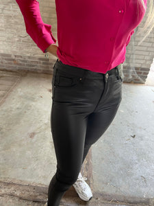 Wax trousers black pockets - also available in plussize